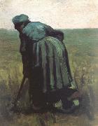 Vincent Van Gogh Peasant Woman Digging (nn04) oil painting on canvas